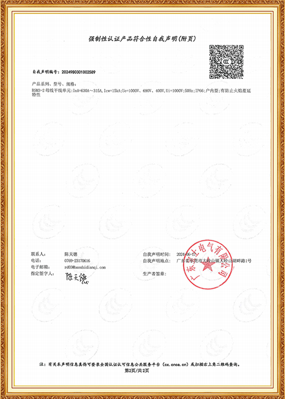 强造性认证产品切合性自我申明